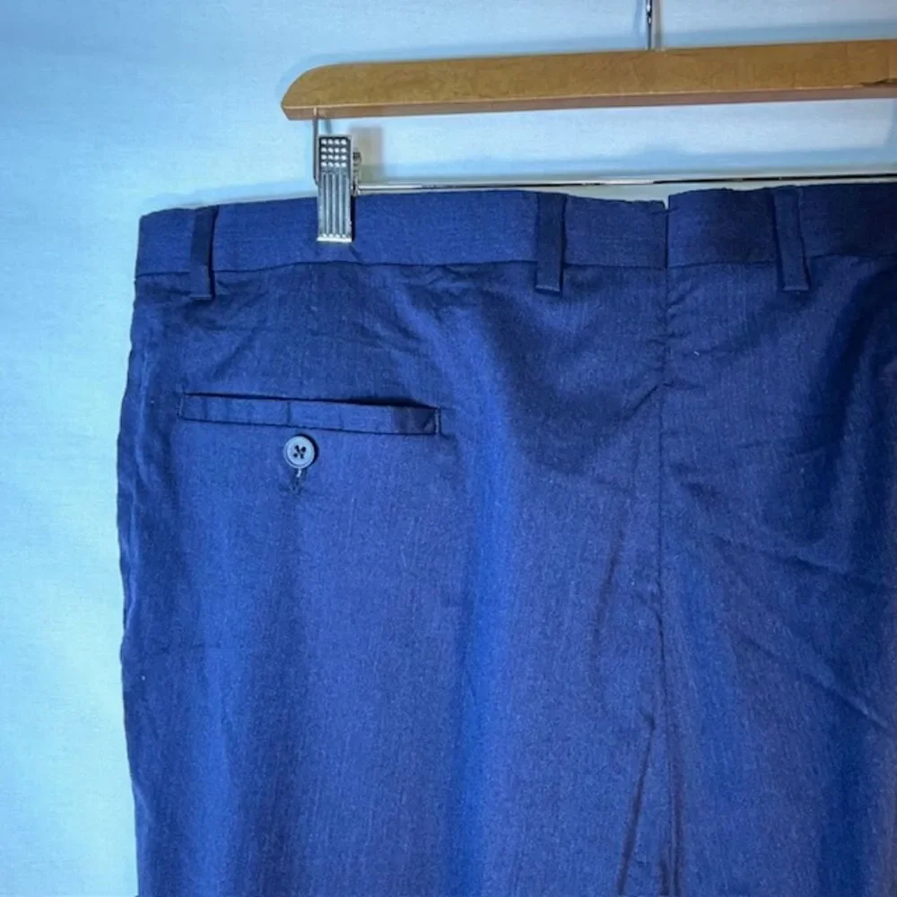 Daniel Cremieux/Loro Piana Navy Blue Wool Silk Single Pleat Cuffed Pants 40X29
